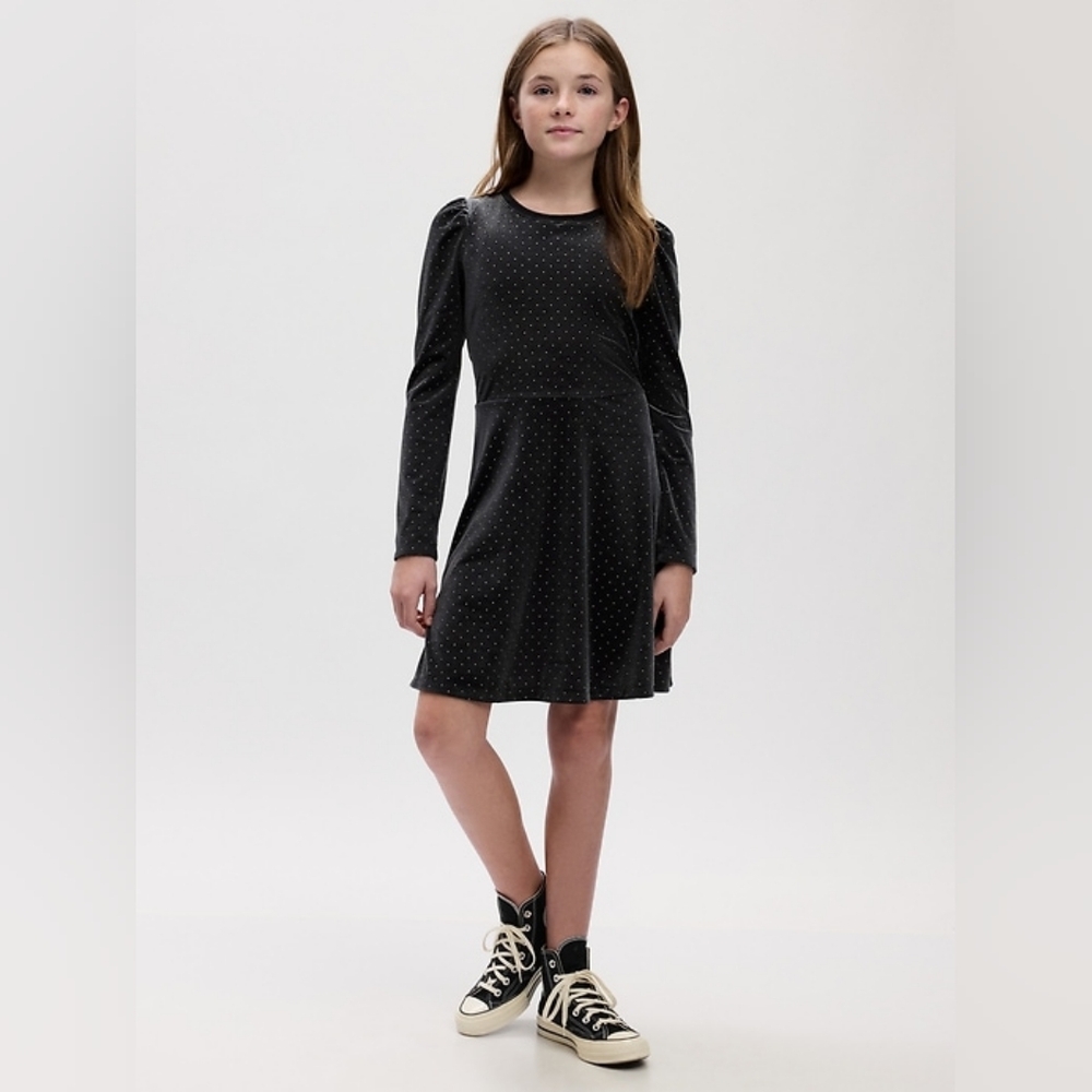 GAP KIDS Girls Velvet Skater Dress Size Large 10 NWT - Picture 2 of 6